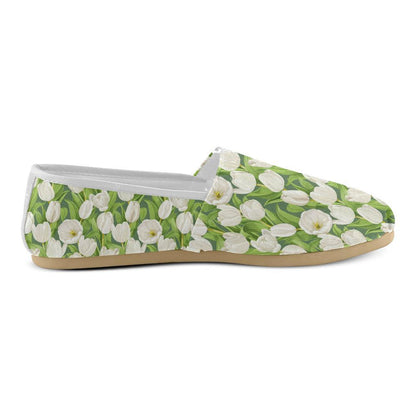Tulip White Pattern Print Design TP05 Women Casual Shoes-JorJune.com