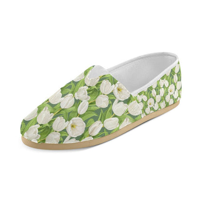 Tulip White Pattern Print Design TP05 Women Casual Shoes-JorJune.com