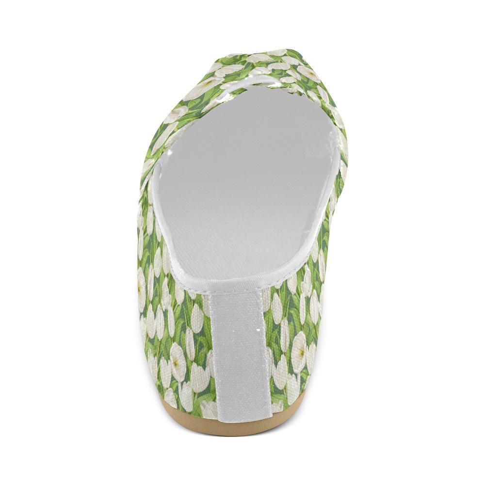 Tulip White Pattern Print Design TP05 Women Casual Shoes-JorJune.com