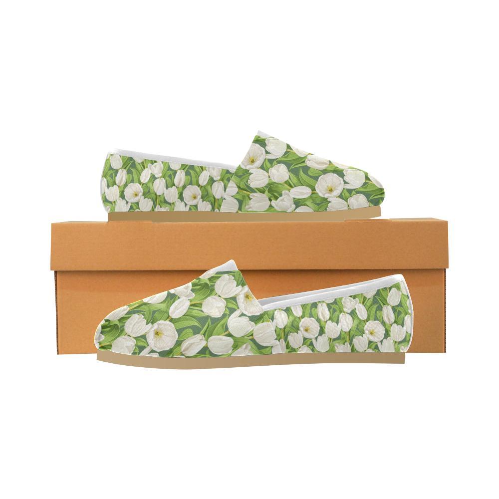 Tulip White Pattern Print Design TP05 Women Casual Shoes-JorJune.com