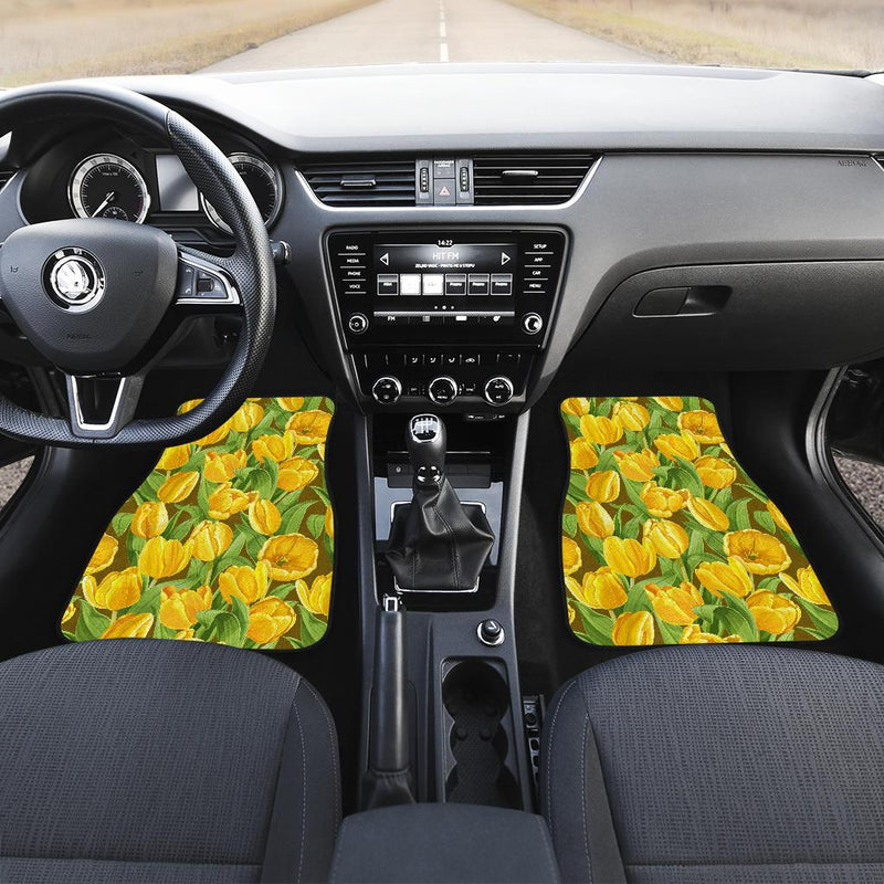 Tulip Yellow Pattern Print Design TP010 Car Floor Mats-JORJUNE.COM