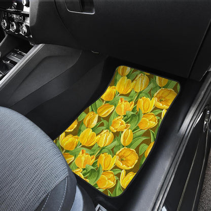 Tulip Yellow Pattern Print Design TP010 Car Floor Mats-JORJUNE.COM