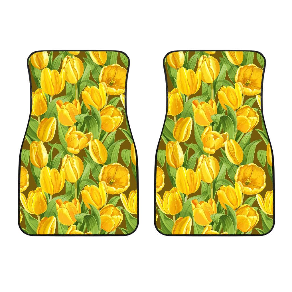 Tulip Yellow Pattern Print Design TP010 Car Floor Mats-JORJUNE.COM