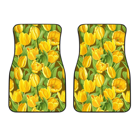 Tulip Yellow Pattern Print Design TP010 Car Floor Mats-JORJUNE.COM