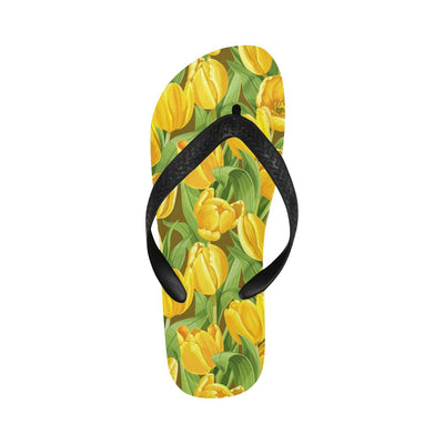 Tulip Yellow Pattern Print Design TP010 Flip Flops-JorJune