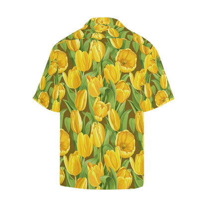 Tulip Yellow Pattern Print Design TP010 Men Hawaiian Shirt-JorJune