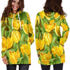 Tulip Yellow Pattern Print Design TP010 Women Hoodie Dress