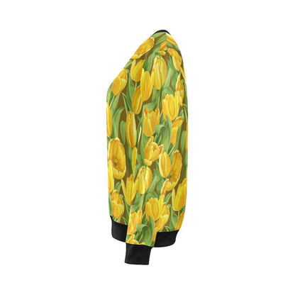 Tulip Yellow Pattern Print Design TP010 Women Long Sleeve Sweatshirt-JorJune