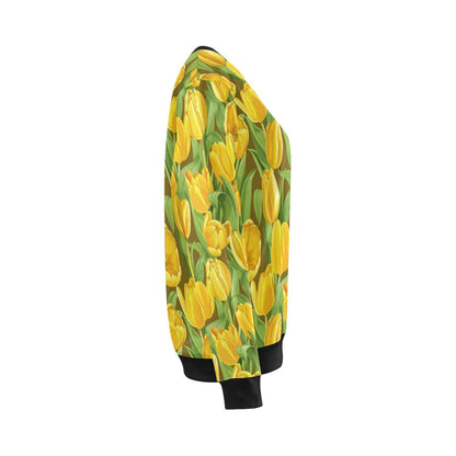 Tulip Yellow Pattern Print Design TP010 Women Long Sleeve Sweatshirt-JorJune