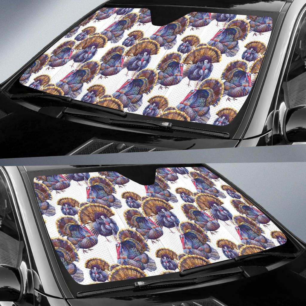 Turkey Pattern Print Design 01 Car Sun Shades-JORJUNE.COM