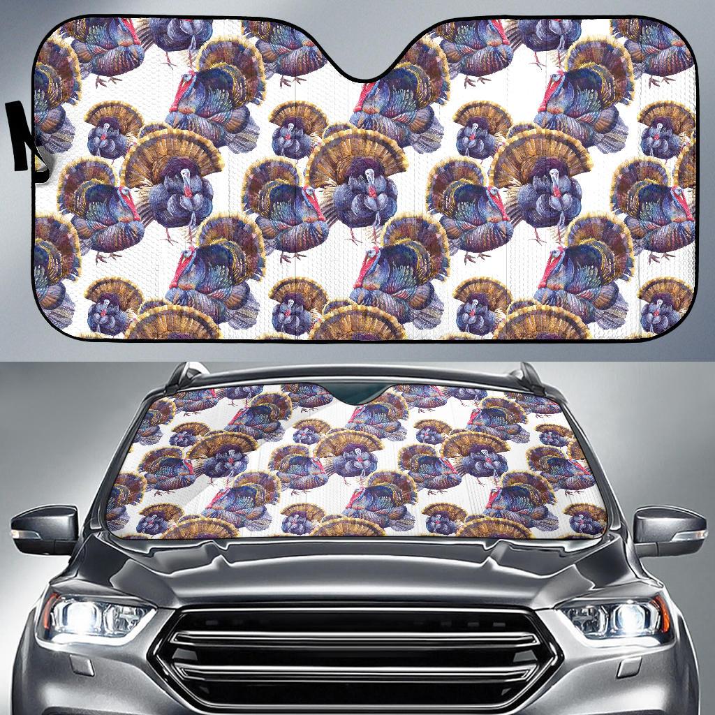 Turkey Pattern Print Design 01 Car Sun Shades-JORJUNE.COM