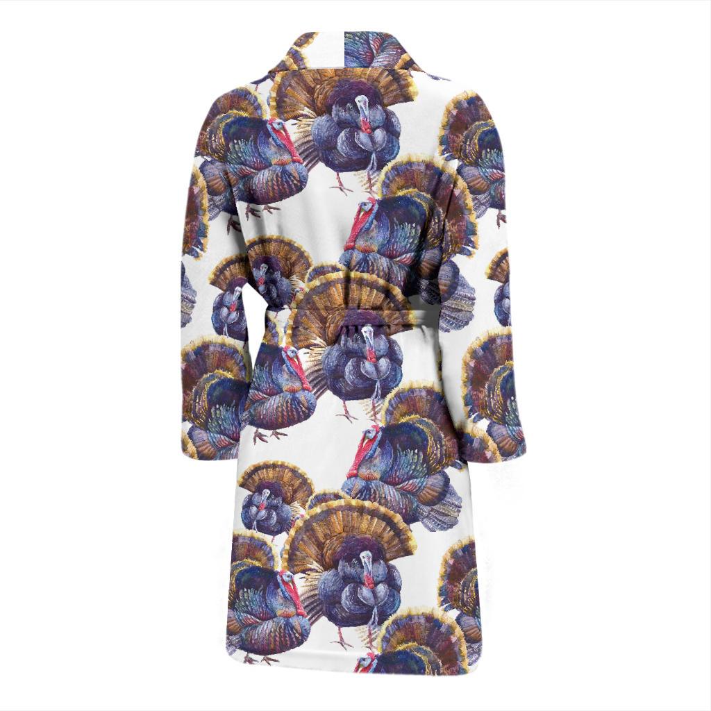 Turkey Pattern Print Design 01 Men Bathrobe-JORJUNE.COM