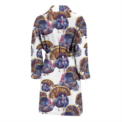 Turkey Pattern Print Design 01 Men Bathrobe-JORJUNE.COM