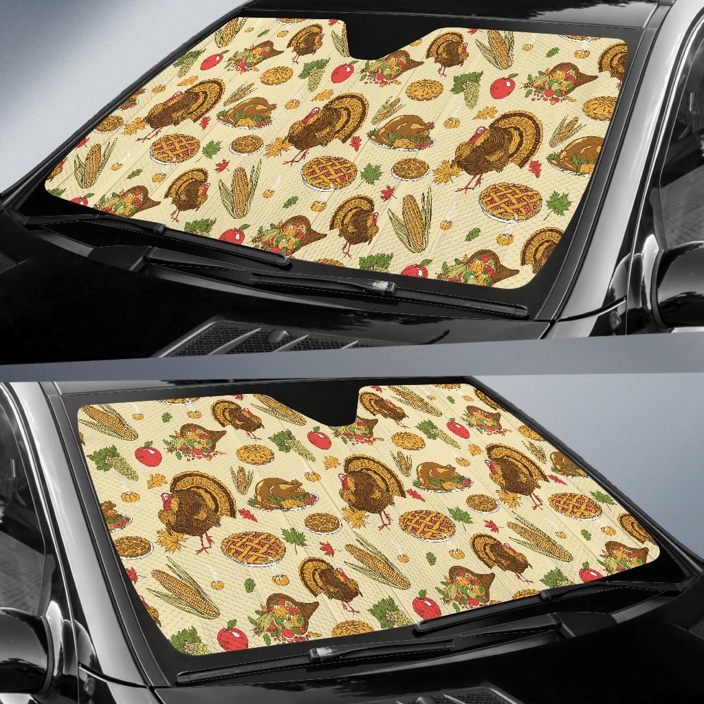 Turkey Pattern Print Design 02 Car Sun Shades-JORJUNE.COM