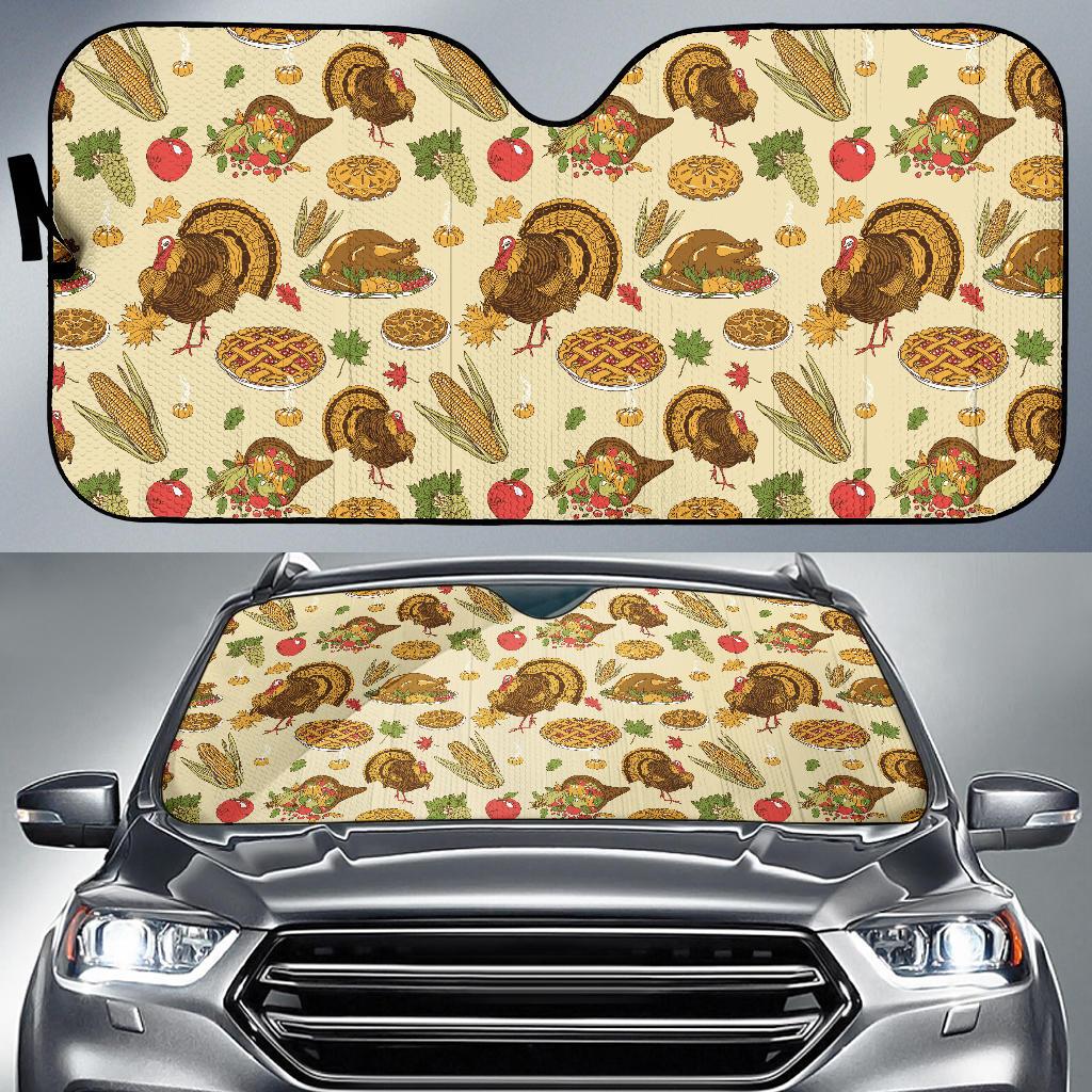 Turkey Pattern Print Design 02 Car Sun Shades-JORJUNE.COM
