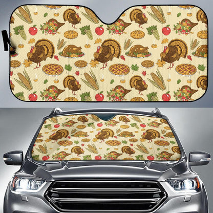 Turkey Pattern Print Design 02 Car Sun Shades-JORJUNE.COM