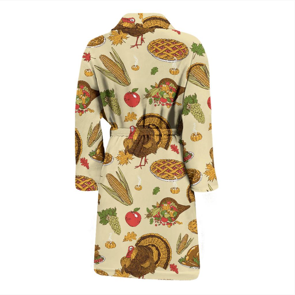 Turkey Pattern Print Design 02 Men Bathrobe-JORJUNE.COM