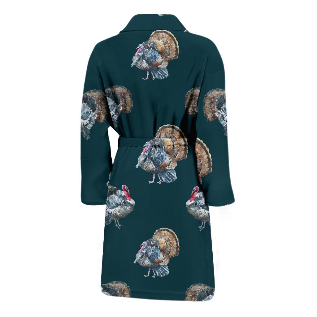Turkey Pattern Print Design 03 Men Bathrobe-JORJUNE.COM