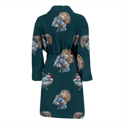 Turkey Pattern Print Design 03 Men Bathrobe-JORJUNE.COM