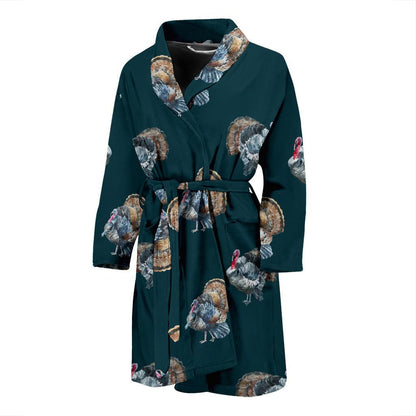 Turkey Pattern Print Design 03 Men Bathrobe-JORJUNE.COM
