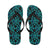 turquoise Tribal Sea Turtle Hawaiian Flip Flops-JorJune