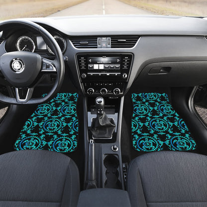turquoise Tribal Sea Turtle Hawaiian Front and Back Car Floor Mats