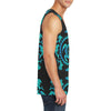 turquoise Tribal Sea Turtle Hawaiian Men Tank Top