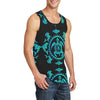 turquoise Tribal Sea Turtle Hawaiian Men Tank Top