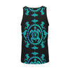 turquoise Tribal Sea Turtle Hawaiian Men Tank Top