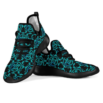 Turquoise Tribal Sea Turtle Hawaiian Mesh Knit Sneakers Shoes