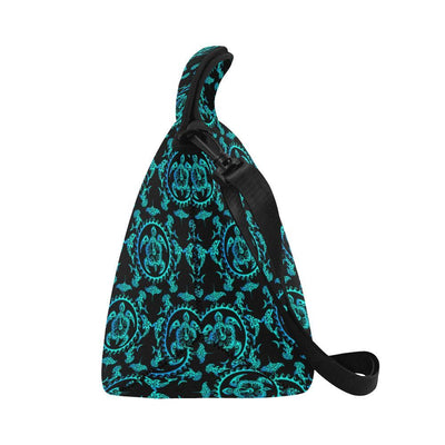 turquoise Tribal Sea Turtle Hawaiian Neoprene Lunch Bag-JorJune