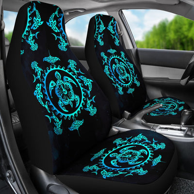 Turquoise Tribal Sea Turtle Hawaiian Universal Fit Car Seat Covers