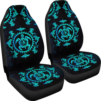 Turquoise Tribal Sea Turtle Hawaiian Universal Fit Car Seat Covers