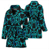 Turquoise Tribal Sea Turtle Hawaiian Women Bath Robe