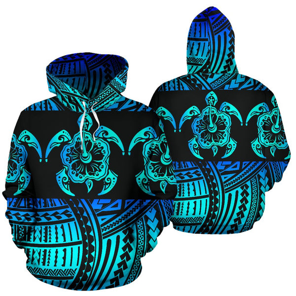 Hawaii Pineapple Polynesian Zip Hoodie Unique Style Turquoise LT8