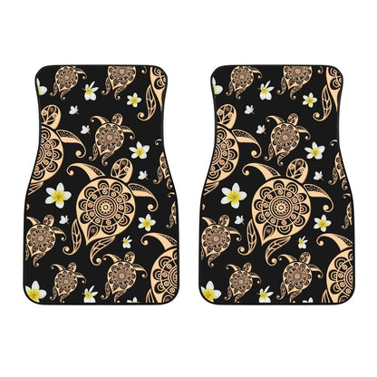 Honu Sea Turtle Plumeria Car Floor Mats