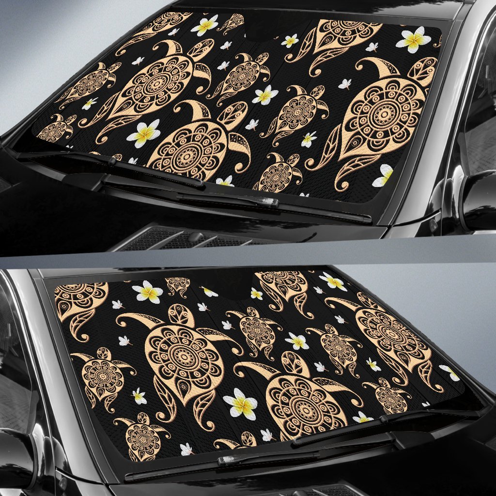 Turtle Polynesian Tribal Hawaiian Car Sun Shade-JorJune