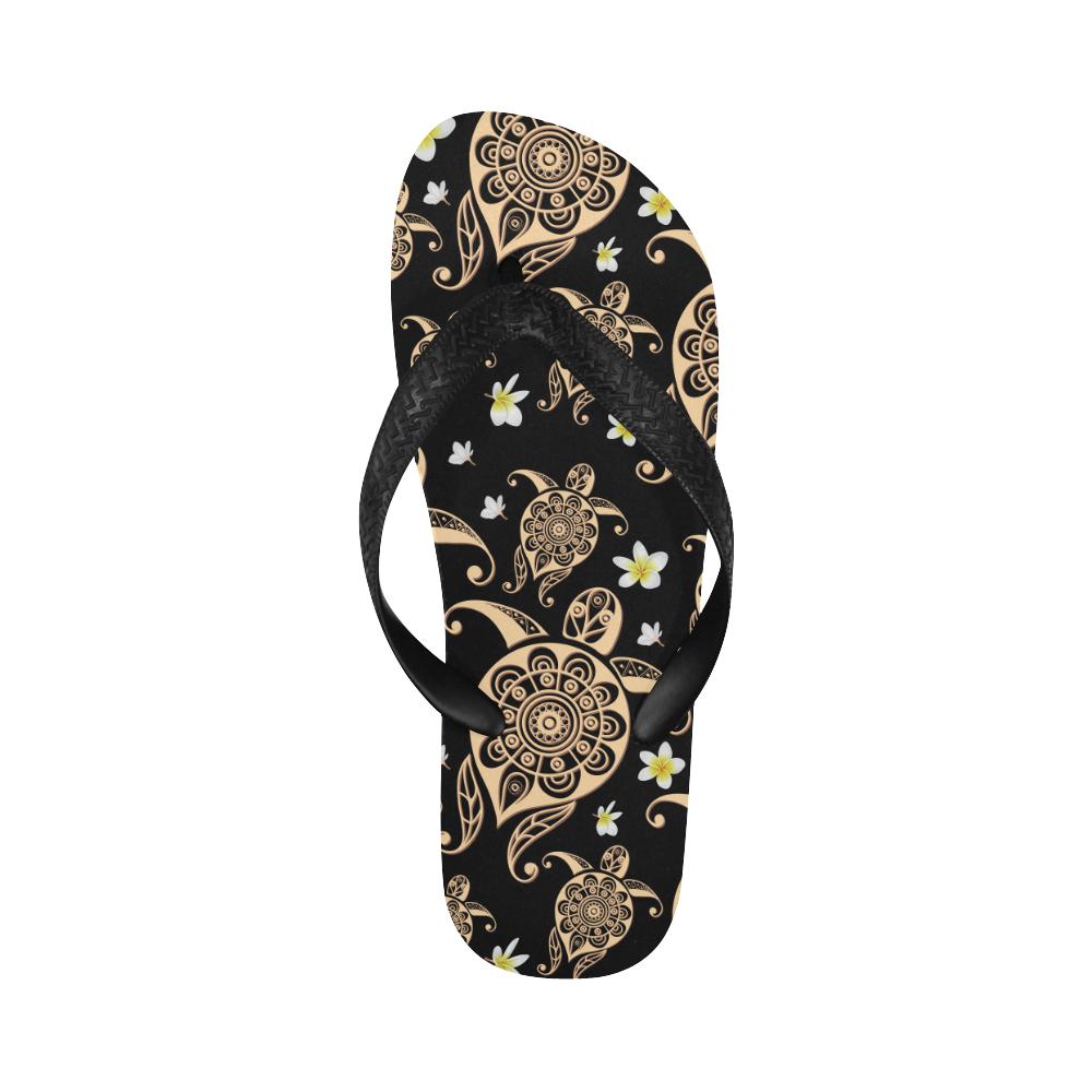 Turtle Polynesian Tribal Hawaiian Flip Flops-JorJune