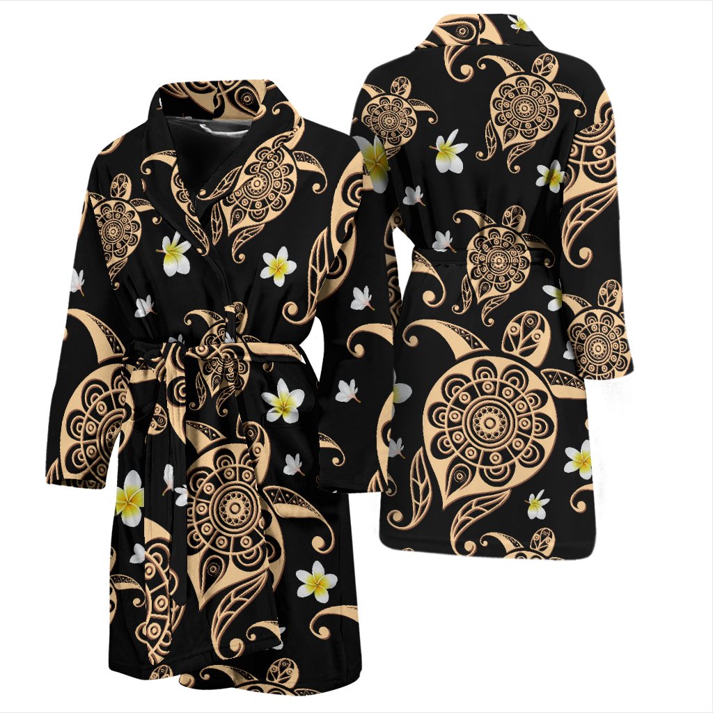 Turtle Polynesian Tribal Hawaiian Men Bath Robe