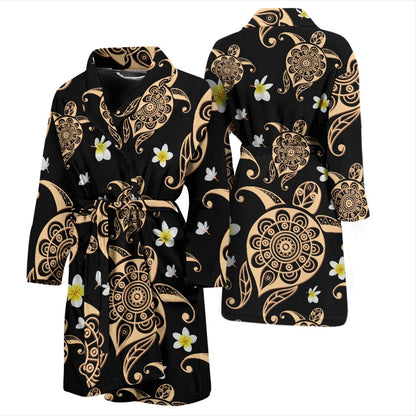 Turtle Polynesian Tribal Hawaiian Men Bath Robe