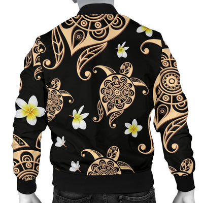 Turtle Polynesian Tribal Hawaiian Men Casual Bomber Jacket