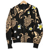 Turtle Polynesian Tribal Hawaiian Men Casual Bomber Jacket