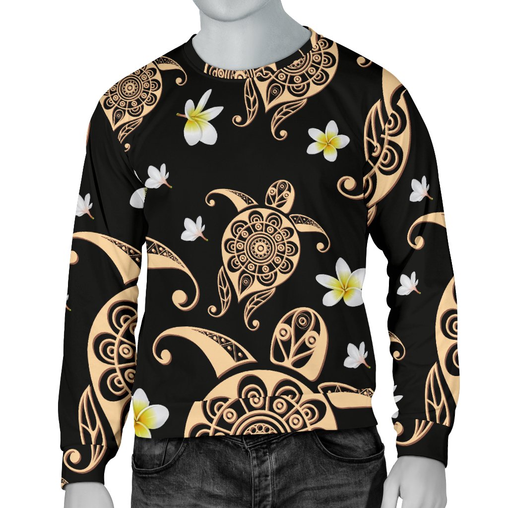 Turtle Polynesian Tribal Hawaiian Men Crewneck Sweatshirt