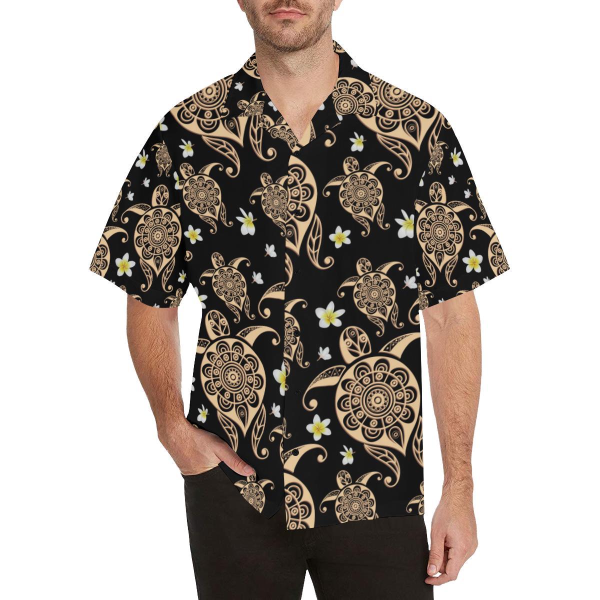 Turtle Polynesian Tribal Hawaiian Men Hawaiian Shirt-JorJune