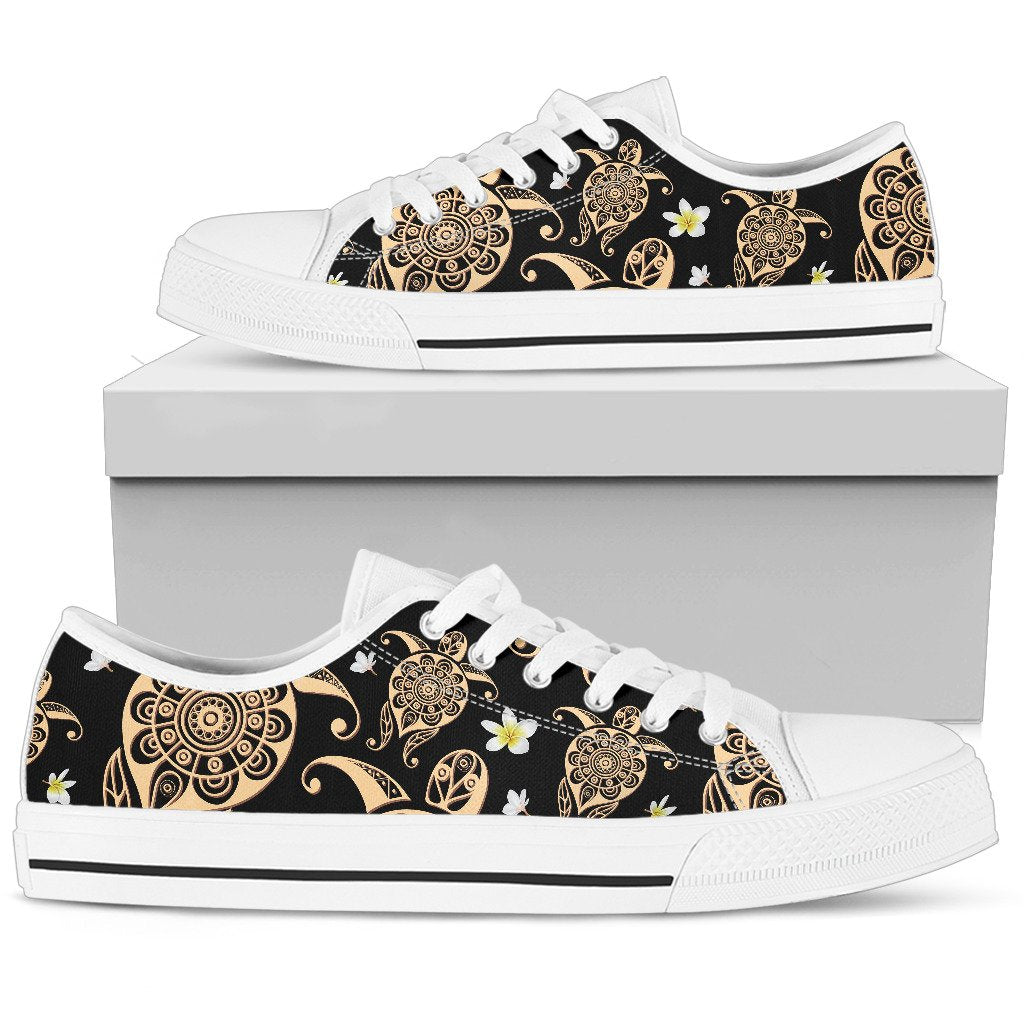 Turtle Polynesian Tribal Hawaiian Men Low Top Shoes
