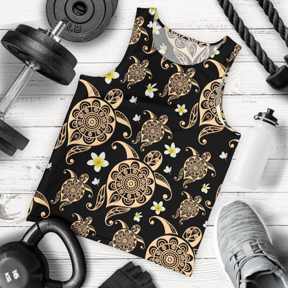 Turtle Polynesian Tribal Hawaiian Men Tank Top