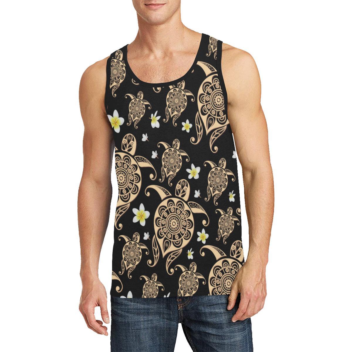 Turtle Polynesian Tribal Hawaiian Men Tank Top