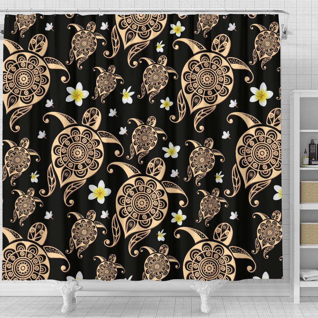 Turtle Polynesian Tribal Hawaiian Shower Curtain