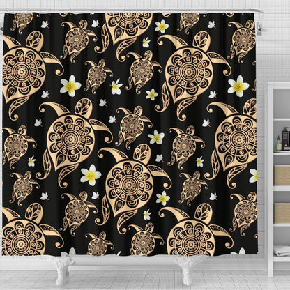 Turtle Polynesian Tribal Hawaiian Shower Curtain
