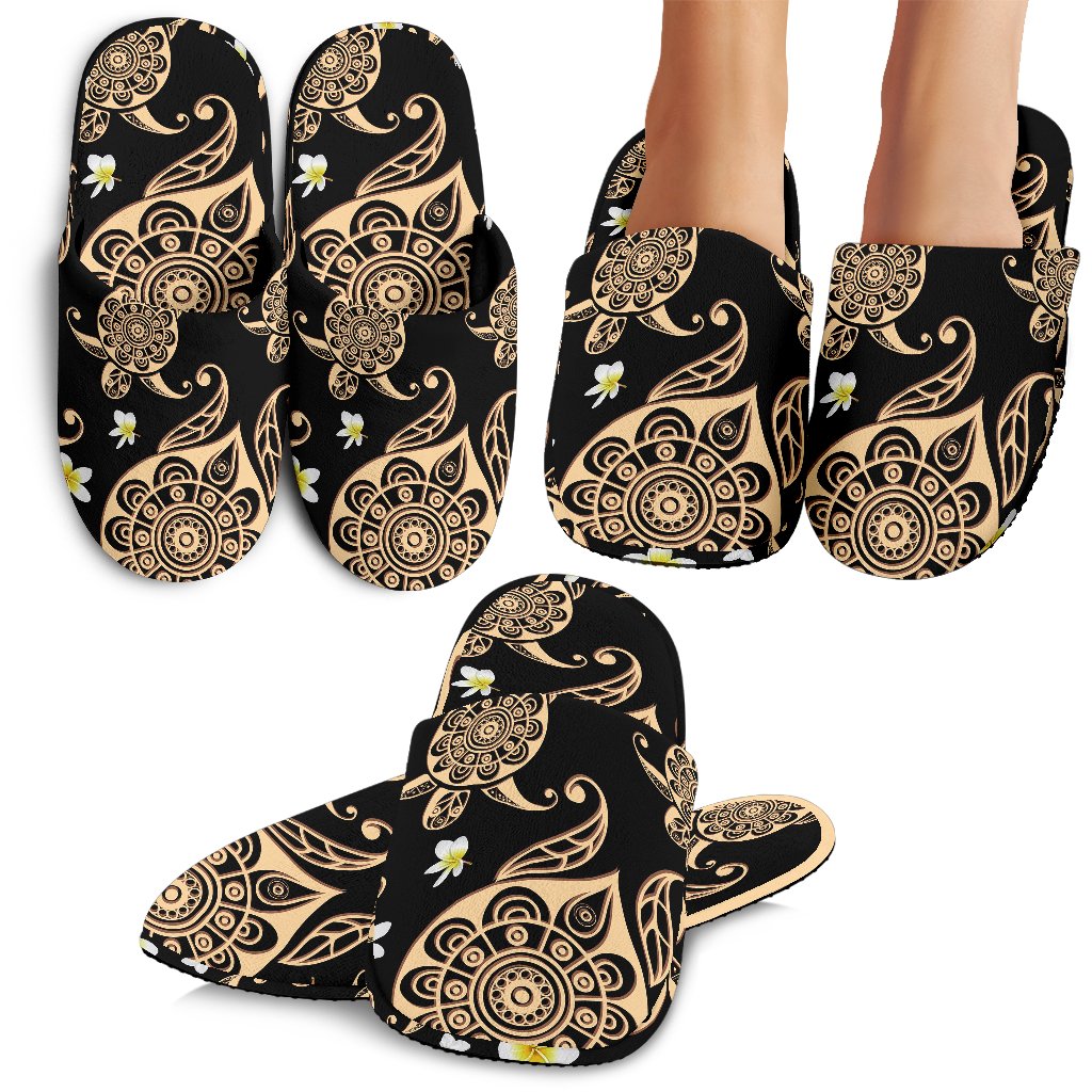 Turtle Polynesian Tribal Hawaiian Slippers